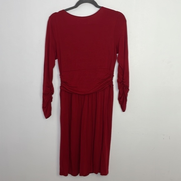 Max Studio ruched cross details red dress - Picture 7 of 7